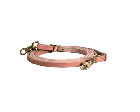 1/2" Russet Harness Roping Rein - Dusty Cowboy