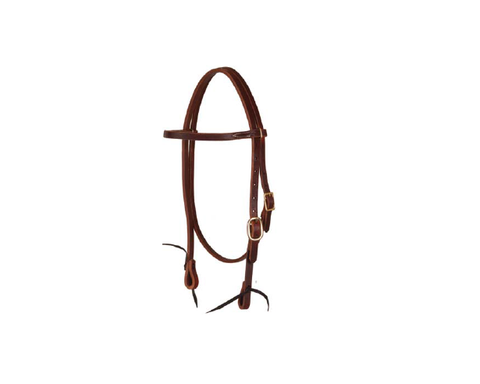 5/8" Herman Leather Oiled Browband Headstall - Dusty Cowboy