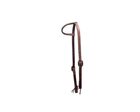 5/8" double Stitched Russet Slip Ear Headstall - Dusty Cowboy
