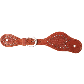 Youth/Lady Tooled Spur Strap with Dots - Dusty Cowboy